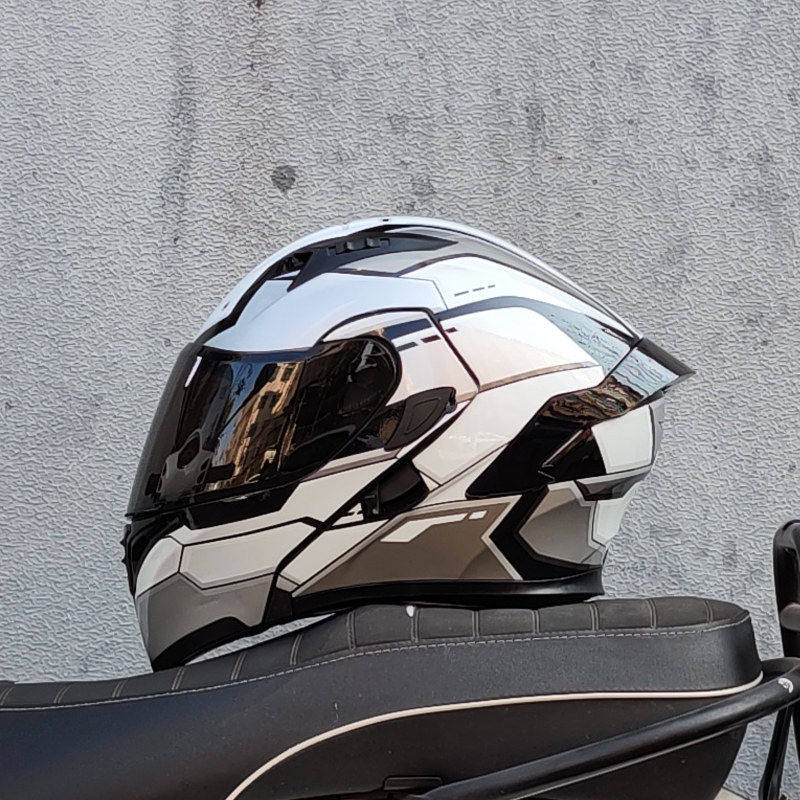 日本SHOEI摩托车头盔送蓝牙男女揭面盔幻彩镜冬双镜全覆式四季