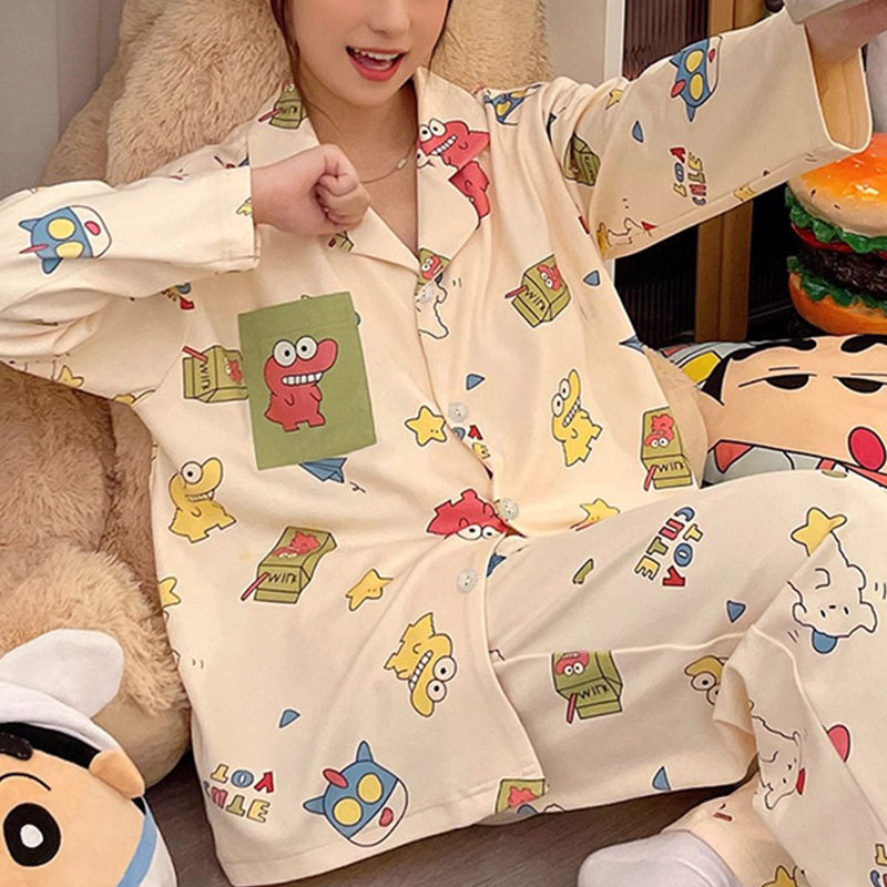 ins风春秋季睡衣少女甜美可爱美乐蒂学生韩版卡通长袖家居服套装