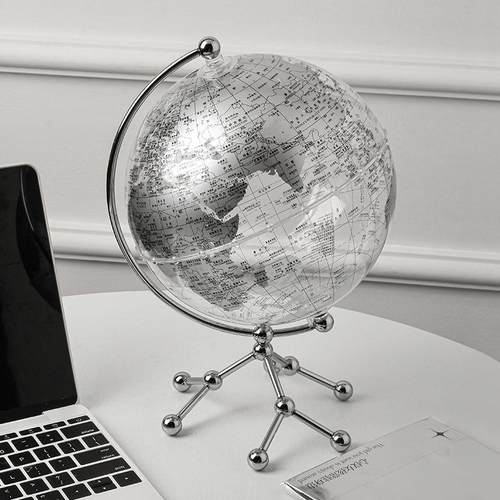 贝汉美透明地球仪摆件家居客厅电视柜酒柜办公室桌装饰品