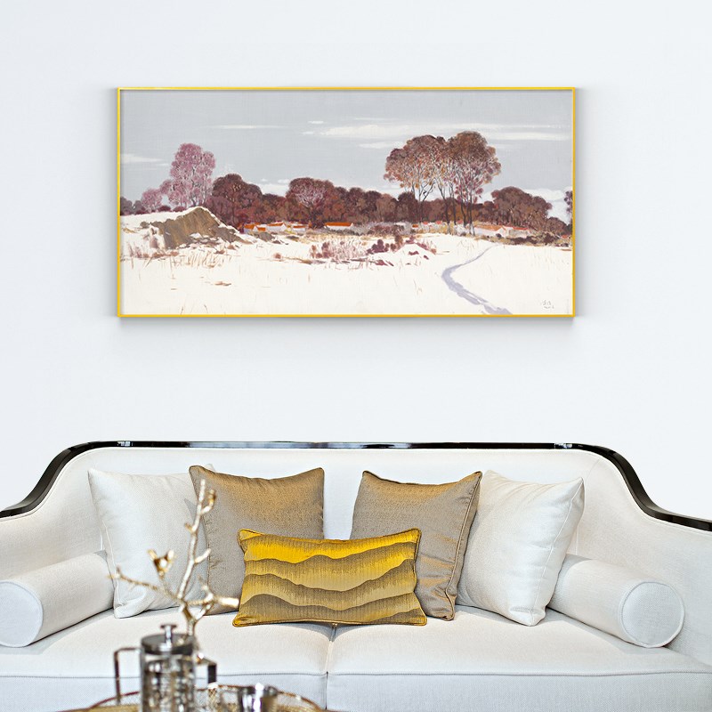 观无 新中式客厅装饰画 样板房沙发背景墙壁画横幅大尺寸卧室挂画