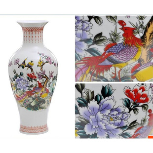 景德镇陶瓷器花瓶中式 摆件插花器大瓷瓶简约家居工艺品装 饰品博古
