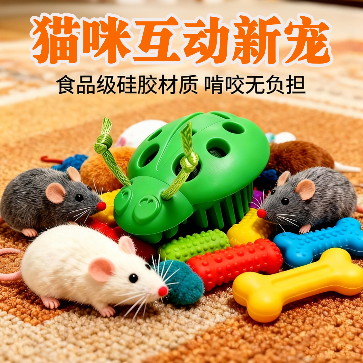 小瓢虫猫咪互动玩具磨牙啃咬