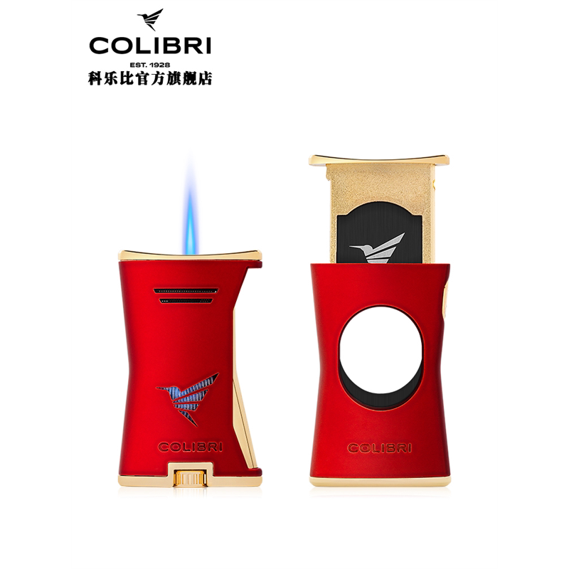 美国COLIBRI科乐比SLIM系列打火机雪茄剪刀平口便携式剪防风直冲