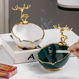 缸高端创意灰碗灰缸灰可爱潮流缸高特大号灰碗缸颜值家用 创意个性