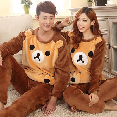 2pcs set Couple Pajamas Men Women Homewear Nightwear Pyjamas