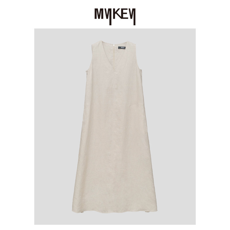 Mykey · | 侘寂素简 | 100%亚麻长背心裙 | MK5SSL442