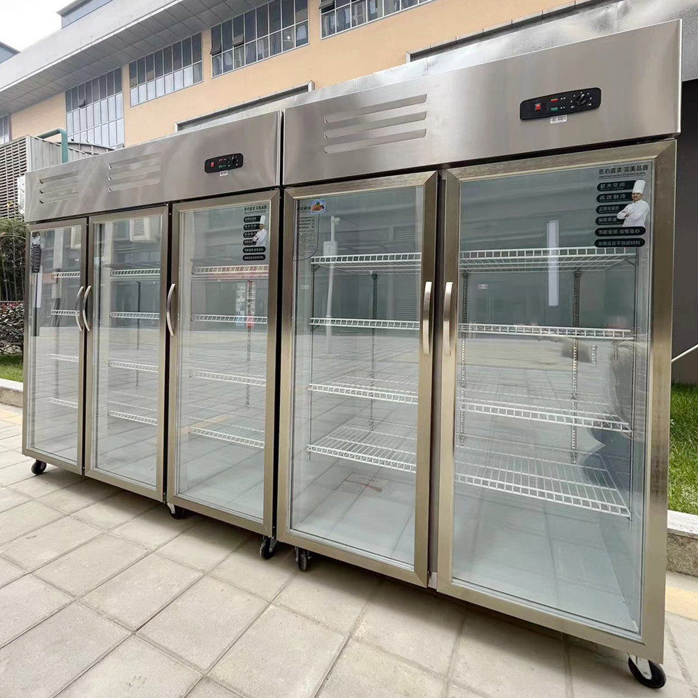 新款三开门串串香蔬菜水果冷藏展示柜饮料冰柜商用双门厨房保鲜柜