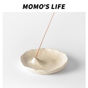 侘寂风线香香插家用复古中式 檀香高级创意喷点底座托盘中古摆件