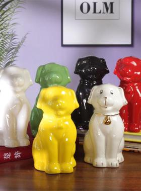 桌面摆件陶瓷狗十二生肖招财风水办公家居饰品乔迁之喜工艺礼品摆