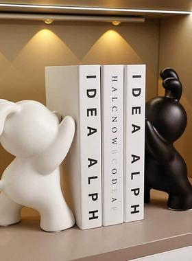 高颜值陶瓷推推兔书挡居家酒柜玄关电视柜台面装饰品学生开学礼物