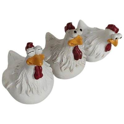 Funny Farm Chickens Statues Resin Fence Chickens Decor