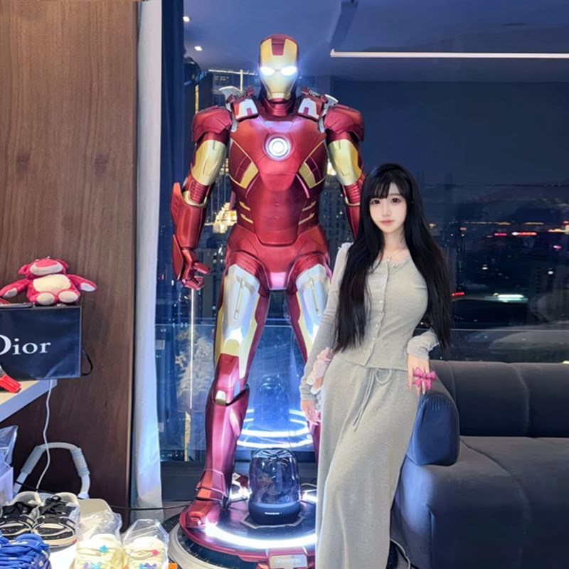 漫威钢铁侠落地1k比1全身手办反浩克雕塑MK7模型客厅装饰品大摆件