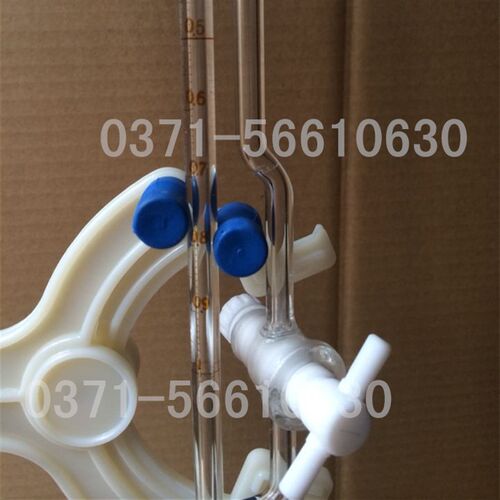 可开票】1ml四氟耐酸碱活塞夹式微E量滴定管飞休式A级手工量水刻