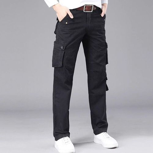 Multi-pocket large size overallsH fans casual pants men