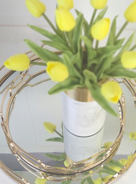 高档金属镜面托盘家居软装饰品摆件M化妆品桌面摆件收纳