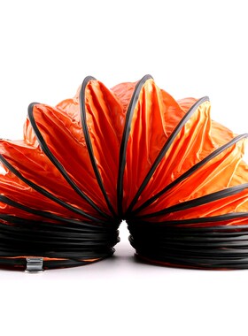 伊莱科风机配套可伸缩风管PVC橘色CBF-300/400/5T00风机配套连接