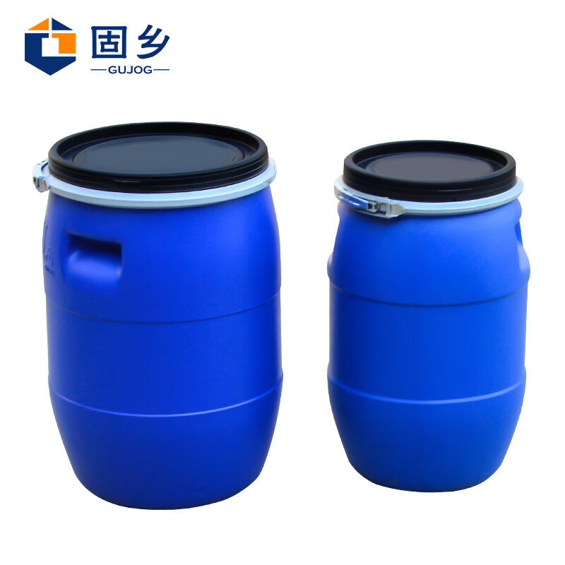 固乡新料(法兰桶j50L)铁箍桶30升化工抱箍桶开口废液泔水桶/酿酒