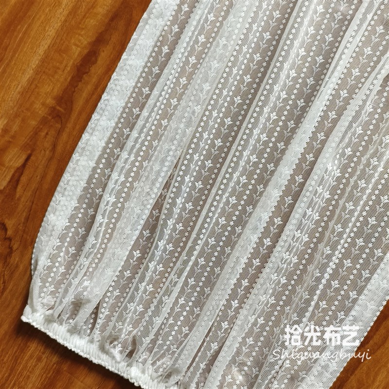 复古玻璃绷纱帘推拉移门柜门帘遮挡窗纱厨房柜子粘贴W轻奢书柜窗