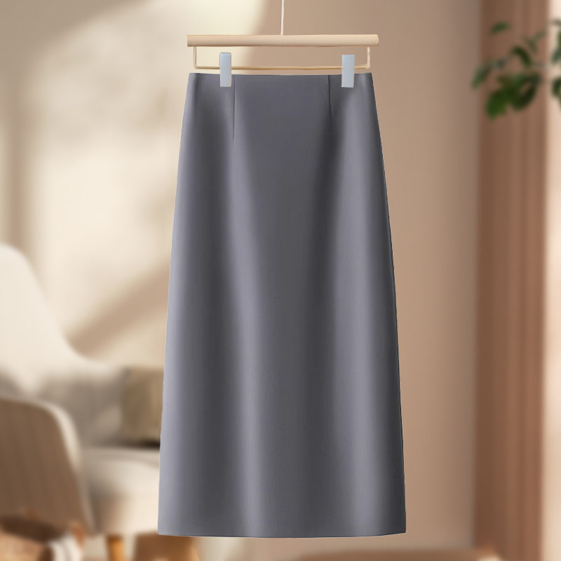高档中长版西装裙女垂顺不皱半身裙夏薄款高腰显瘦一步a字包臀裙