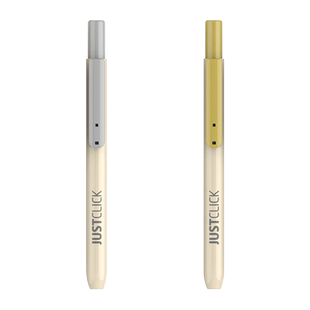 韩国MORRIS JUSTCLICK金色银色金属色水性油墨记号笔1.0mm笔尖按动式出芯塑料金属玻璃标记书写湿巾可擦除