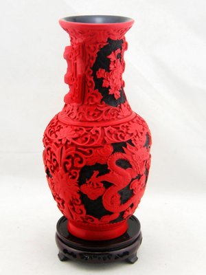 漆雕瓶子摆件 中国传统工艺品 北京漆雕花瓶装饰品商务礼品送老外