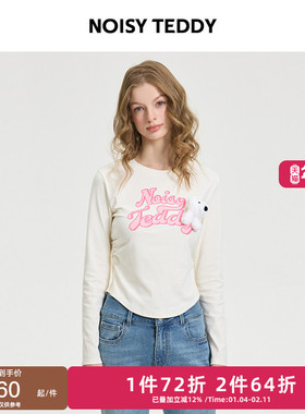 NOISY TEDDY25年秋季新款时尚潮流女士长袖T恤立体玩偶舒适百搭