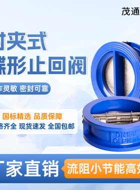 对夹式蝶形止回阀DH77X-16铸铁软密封逆止单向化工水处理工业阀门