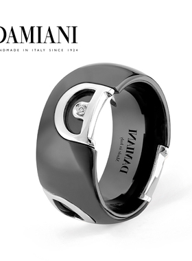 【新年礼物】DAMIANI玳美雅 经典D系列18K金陶瓷钻石镶嵌戒指