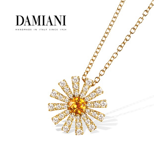 DAMIANI 小雏菊系列18K金水晶钻石项链意大利手工植物花卉 玳美雅