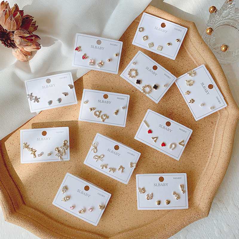 S925 Sterling Silver Zircon Earrings Micro-Inlaid Studs - Buy from Taobao, China | Shopme Agent