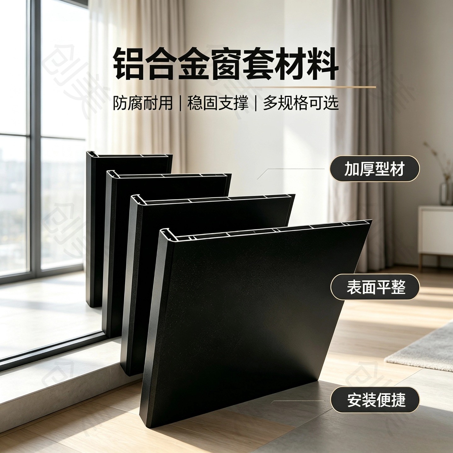 定制铝合金窗套入户门套单包套高端窗套线定制防水防潮加厚型材图片