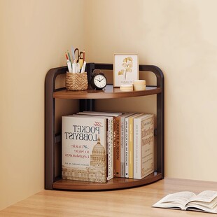 桌面书架墙角小书柜三角整理架简易办公室桌上转角书桌收纳置物架