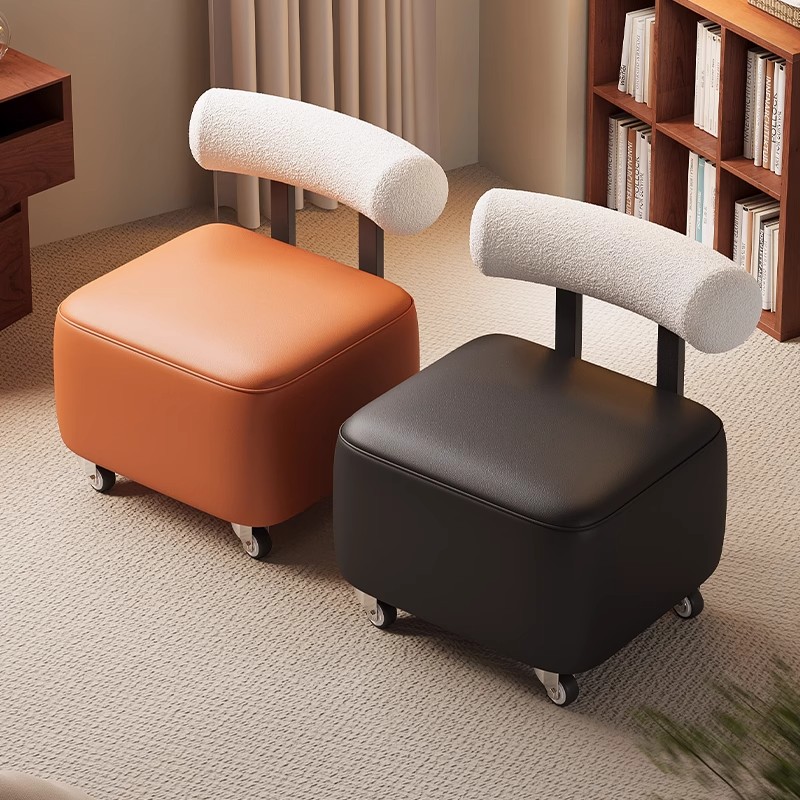 滑轮矮凳溜溜凳客厅家用靠背椅子