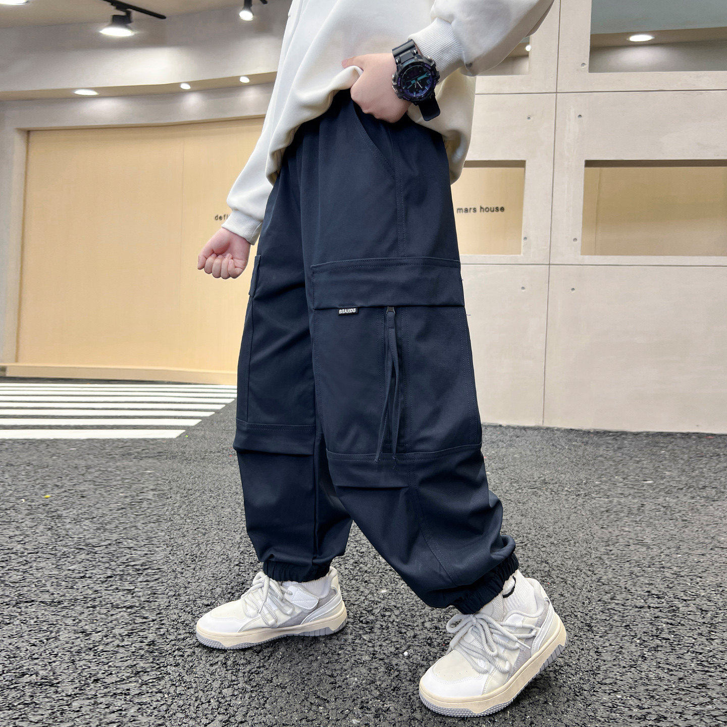 左西风云儿童套装男童春秋款工装裤子2026新款春季春装中大童男孩