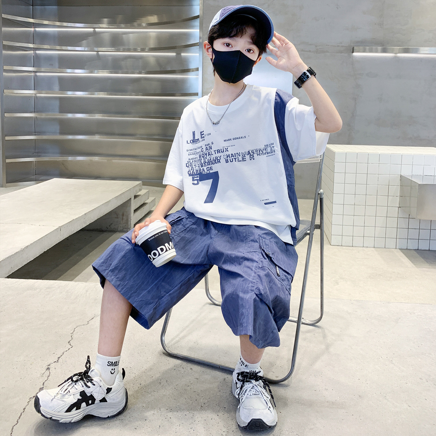 左西官方旗舰店童装男童夏装套装2026新款夏季短袖大儿童男孩薄款