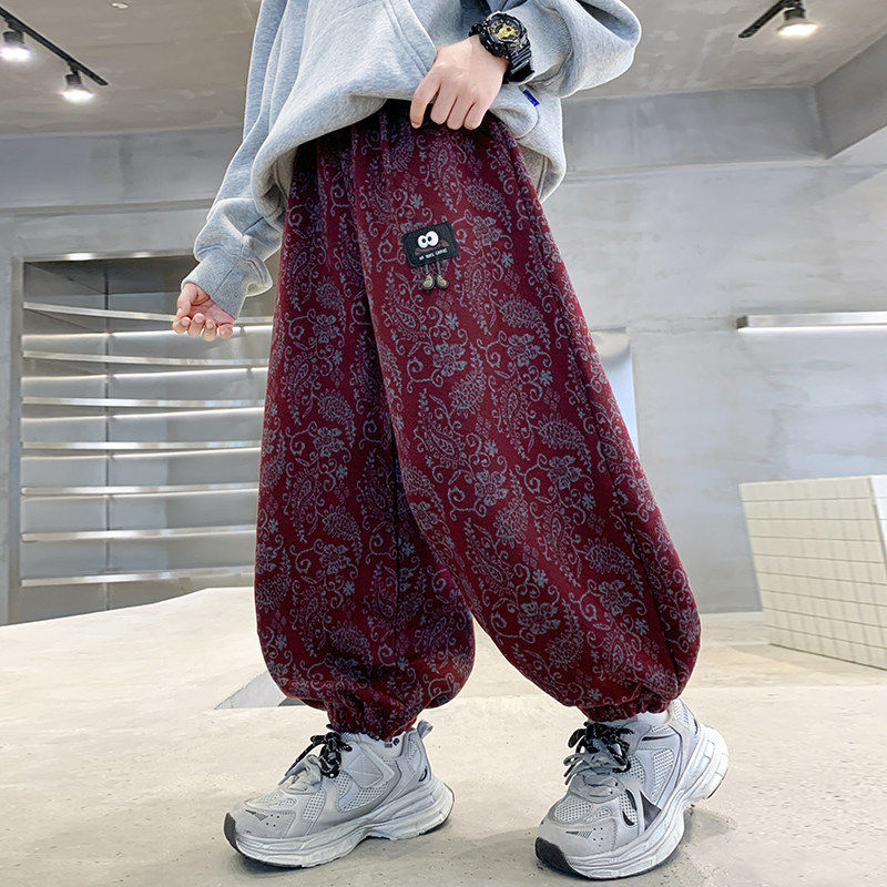 左西风云儿童装男童春秋款裤子2026新款春装卫裤男孩运动春季中大