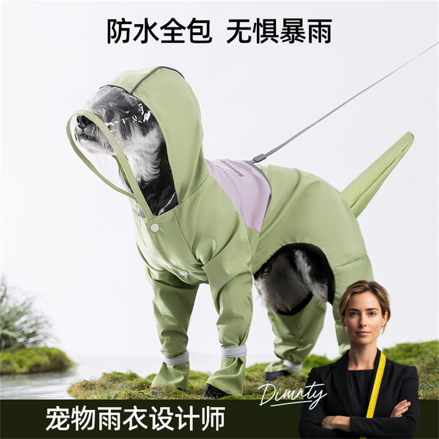 全包小狗狗雨衣四脚防水泰迪比熊雪纳瑞创意雨衣外出防脏遛狗神器