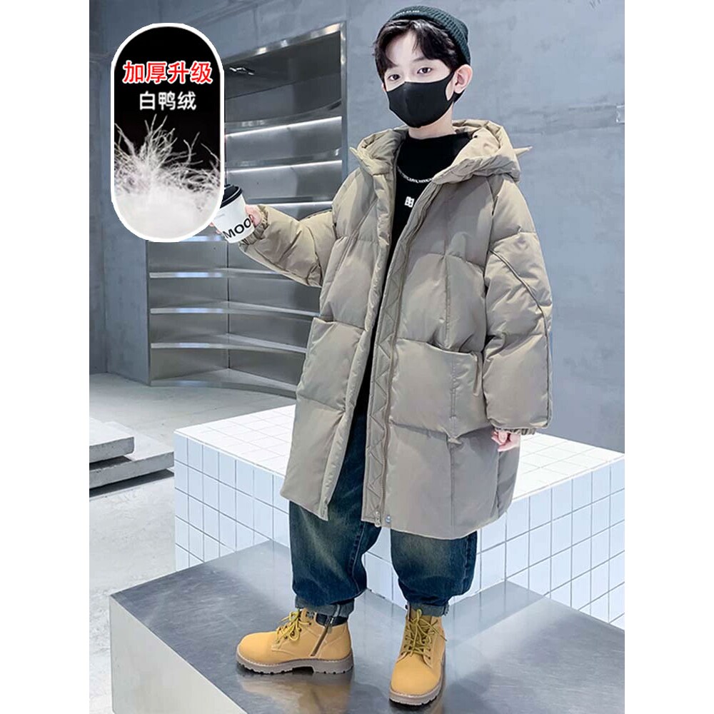 儿童装男童羽绒服冬装2026新款中长款男孩秋冬款大童冬季加厚外套