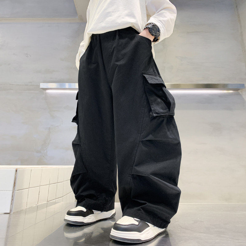 左西风云儿童装男童春秋款工装裤子2026新款春装春季休闲男孩中大