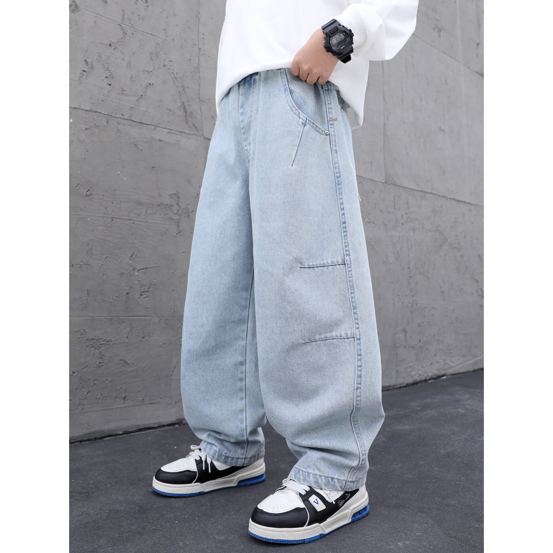 左西风云儿童装男童春秋款牛仔裤子2026新款春装春季中大童男孩休