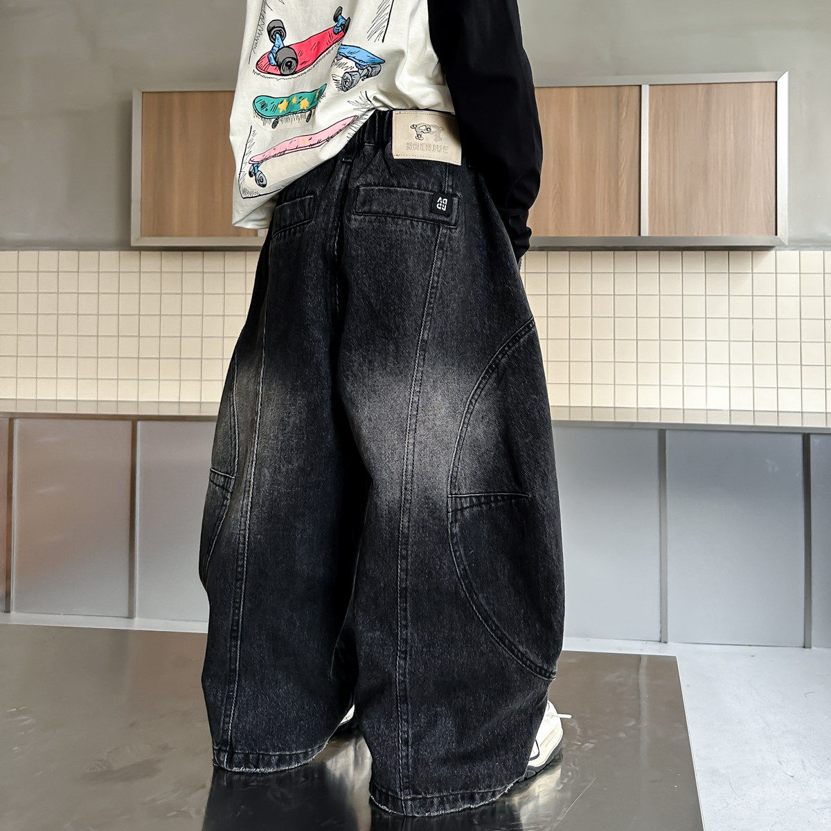 左西风云儿童套装男童春秋款牛仔裤子2026新款男孩中大童春季休闲