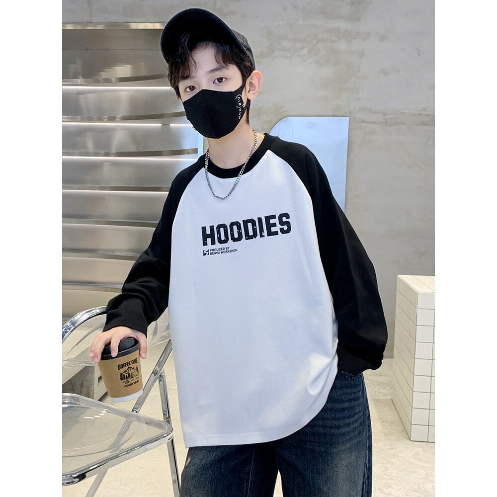 左西风云儿童男童春秋款长袖白色T恤2026新款春装体恤纯棉内搭打