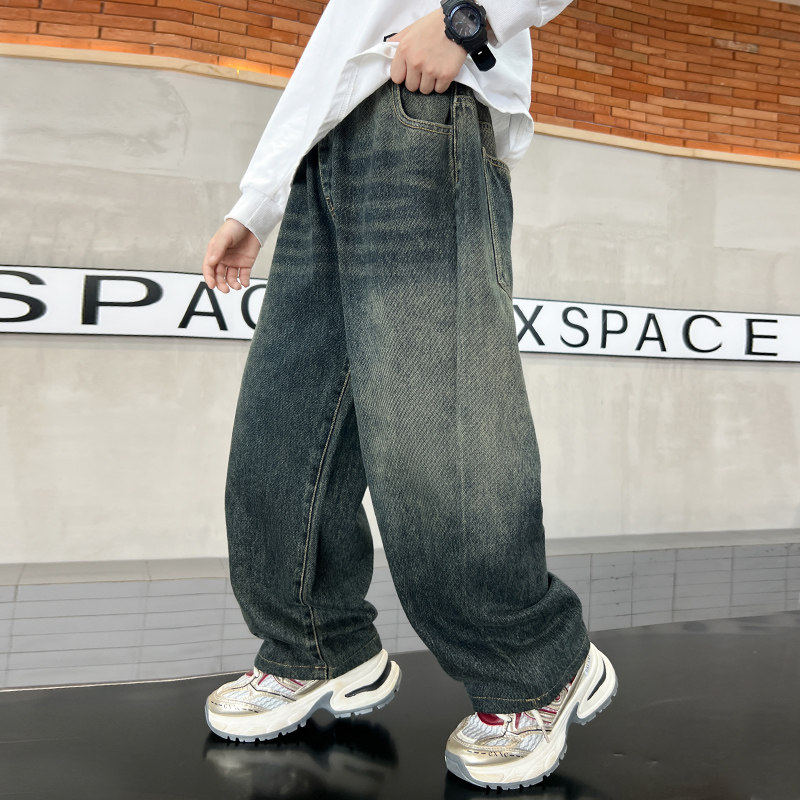 左西风云儿童装男童春秋款牛仔裤子2026新款男孩中大童春装长裤休