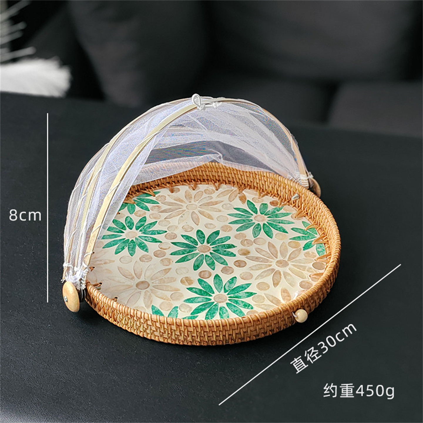 日本藤贝餐桌罩家用折叠饭菜罩子剩菜盖菜罩防尘防蝇防虫筐高颜值