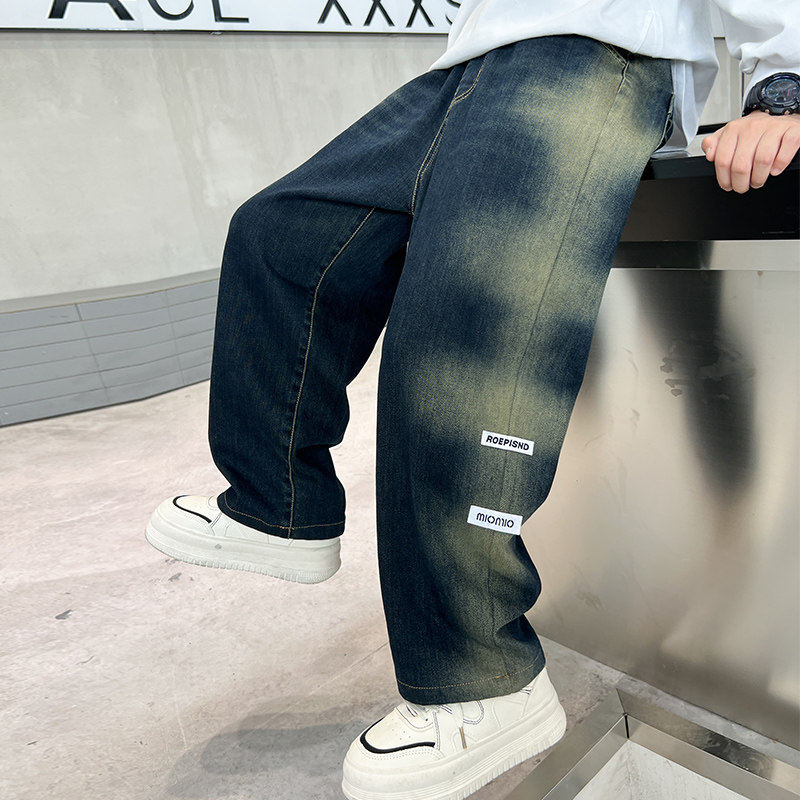 左西风云儿童装男童春秋款牛仔裤子2026新款男孩中大童长裤春装休