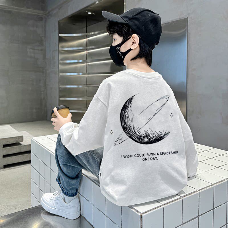 左西风云儿童装男童春装长袖T恤春秋2026新款打底衫卫衣纯棉体恤