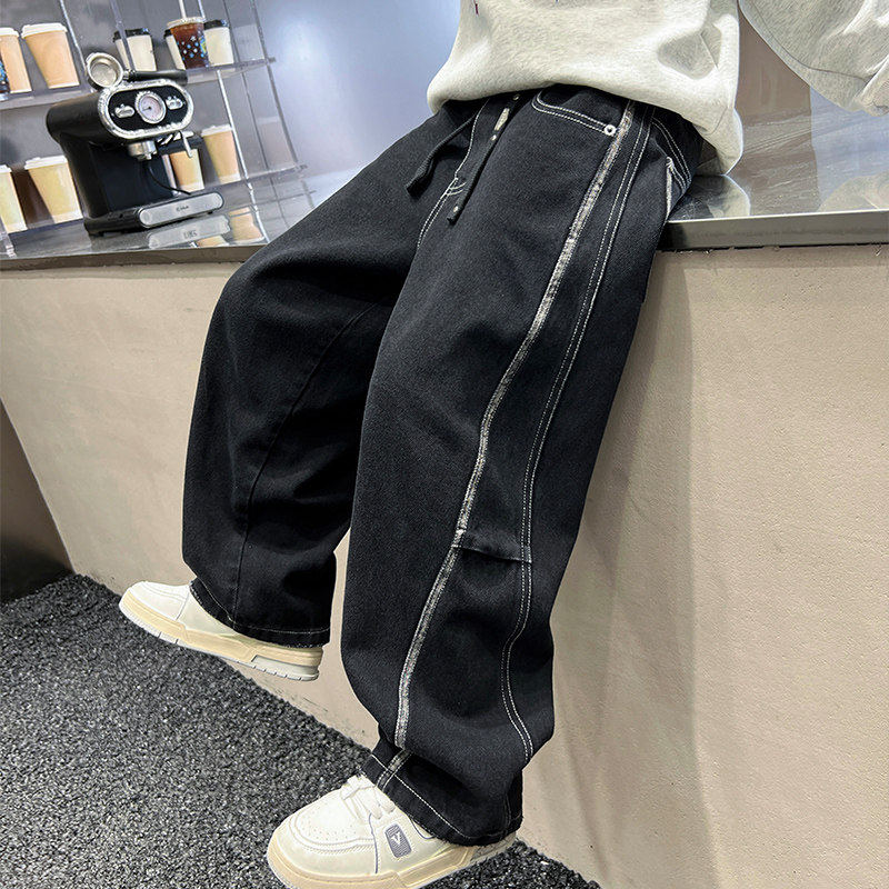 左西风云儿童套装男童春秋款牛仔裤子2026新款男孩休闲春季春装中