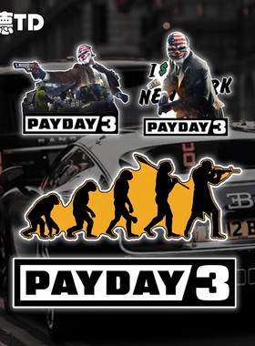 收获日3达拉斯payday游戏steam周边反光汽车贴纸车门身贴后玻璃贴