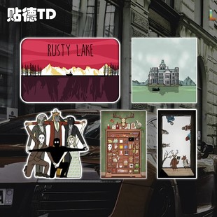 饰贴玻璃静电贴纸 小众手游rustylake锈湖游戏周边反光车贴汽车装