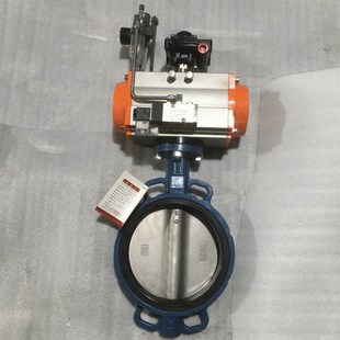 配.气动三联件 不锈钢板阀板 D671X气动对夹式 蝶阀